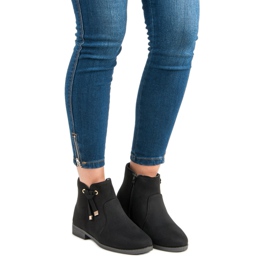 Top Shoes Bottines basses avec fermeture éclair noir 1