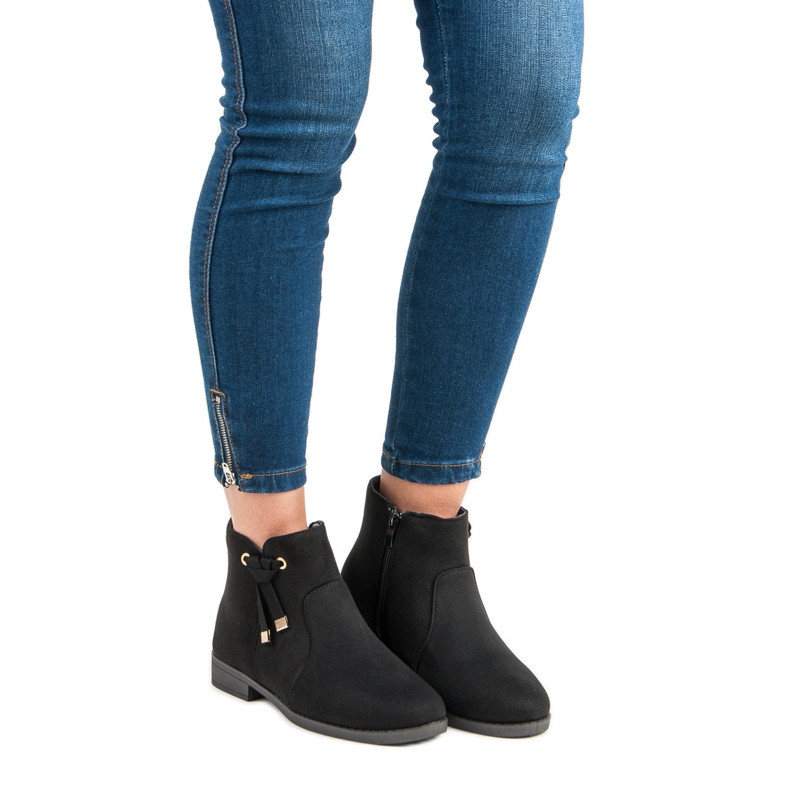 Top Shoes Bottines basses avec fermeture éclair noir 1