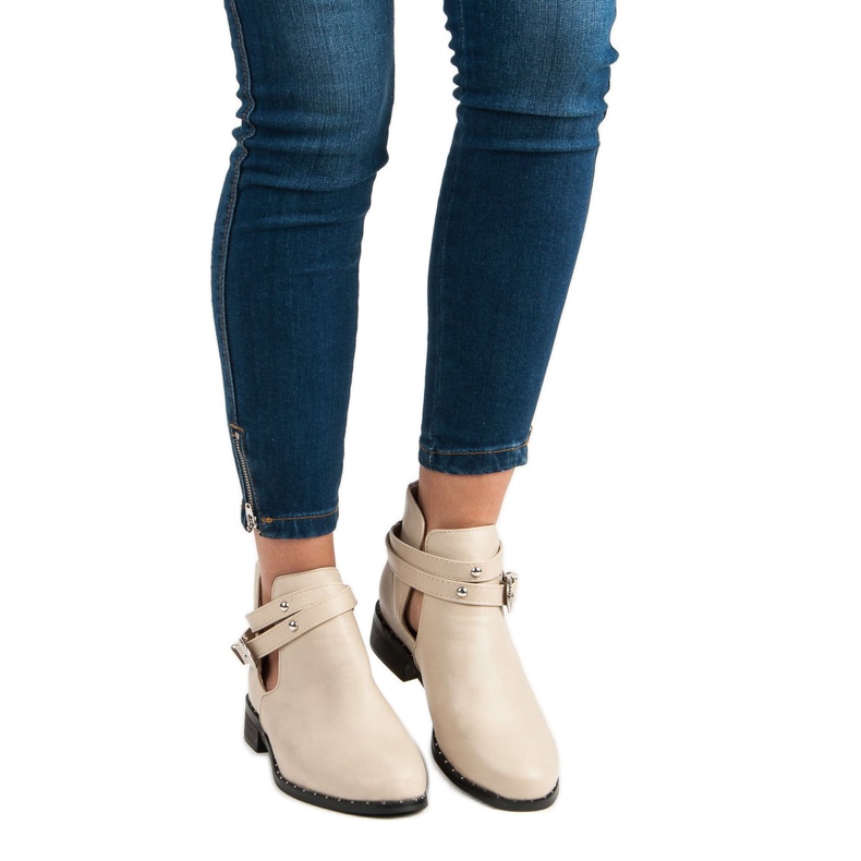 Bottes de mode beiges 1