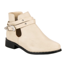 Bottes de mode beiges 3