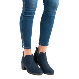Ideal Shoes Bottes à talons hauts bleu 1