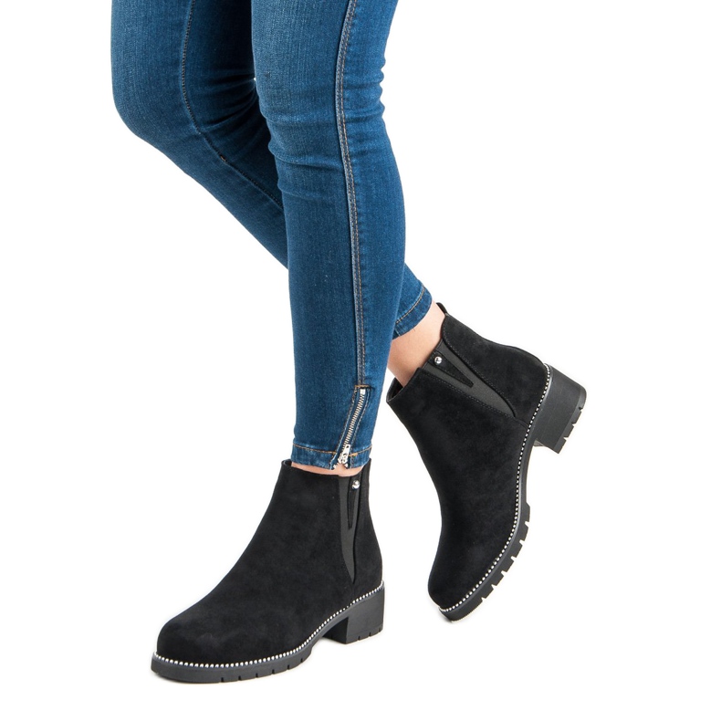 Bottines Chelsea en daim vices le noir 2