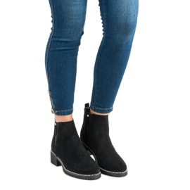 Bottines Chelsea en daim vices noir 1