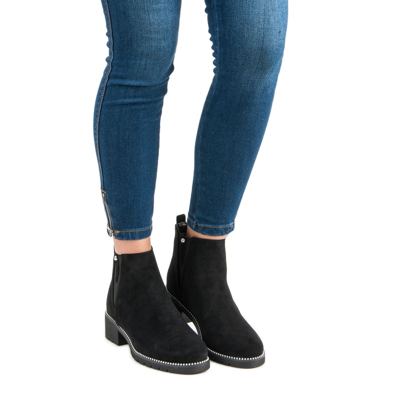 Bottines Chelsea en daim vices noir 1