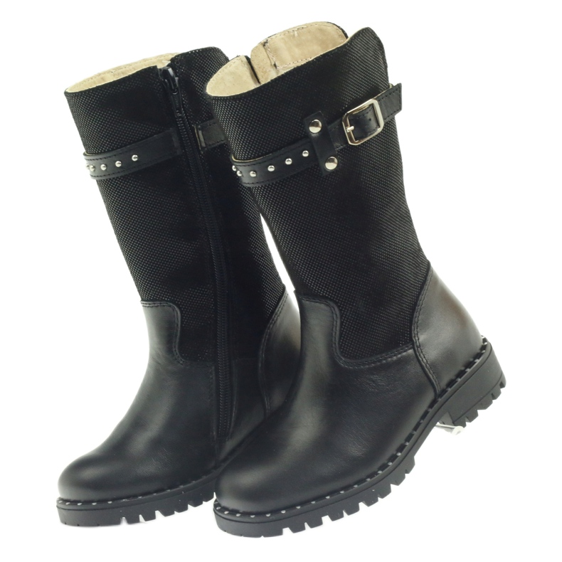 Bottes noires sur fourrure Ren But 3309 le noir 3