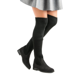 Bestelle Cuissardes à talons plats le noir 2 Bestelle Cuissardes à talons plats le noir 2