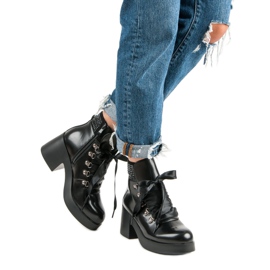 Super Me Bottes à talons à la mode le noir 5