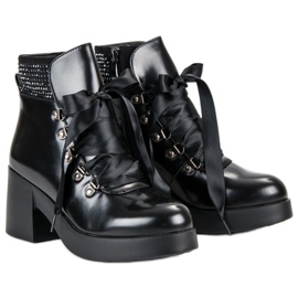 Super Me Bottes à talons à la mode le noir 3