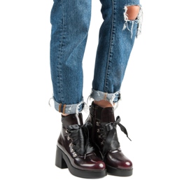 Super Me Bottes à talons à la mode rouge 4