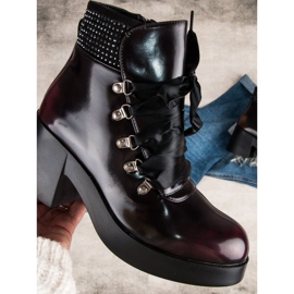 Super Me Bottes à talons à la mode rouge 6