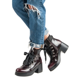 Super Me Bottes à talons à la mode rouge 5