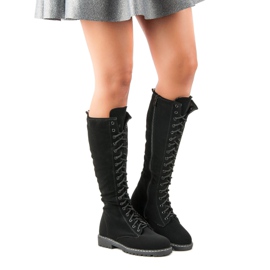 Seastar Bottes à lacets pour femmes noir 1