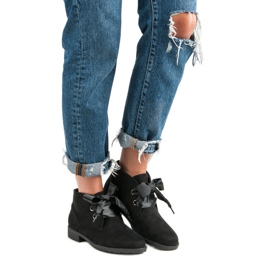 Seastar Bottines à lacets en daim le noir 6
