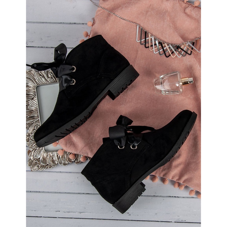 Seastar Bottines à lacets en daim noir 1