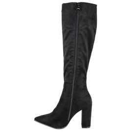 Small Swan Bottines à talons en daim le noir 4