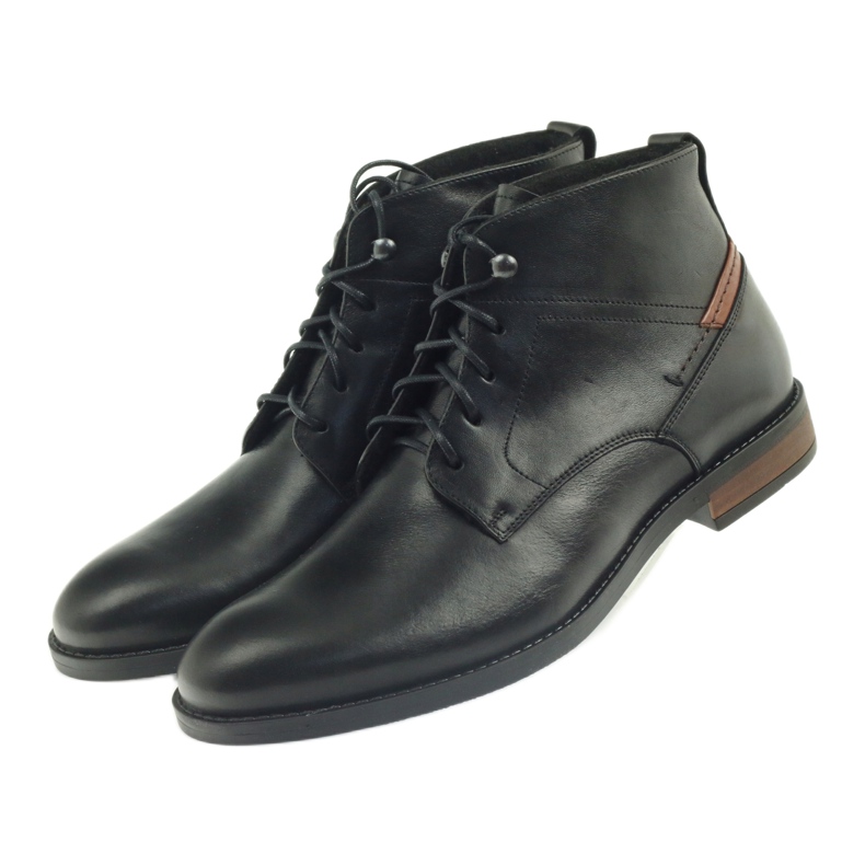 Bottines noires Pilpol 6030 nouées le noir 3