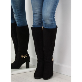 Bottes noires à talons hauts GF-0s07 noir le noir 1