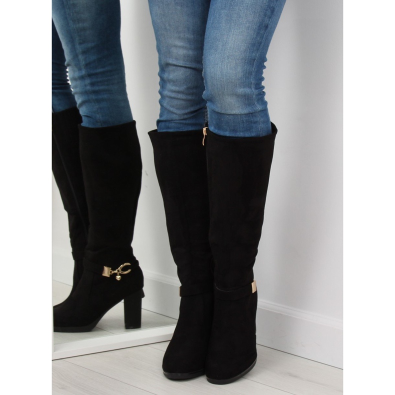 Bottes noires à talons hauts GF-0s07 noir 1