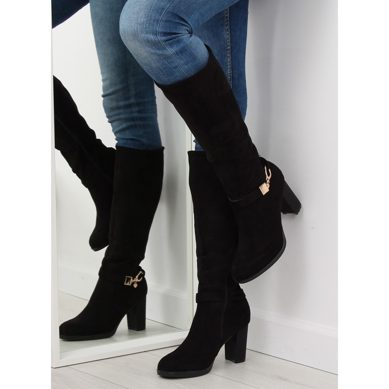 Bottes noires à talons hauts GF-0s07 noir 2