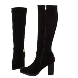 Bottes noires à talons hauts GF-0s07 noir le noir 5