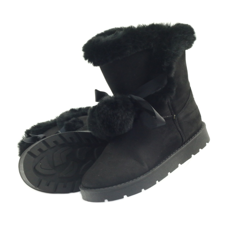 Emusy Mukluki noir avec un pompon 4