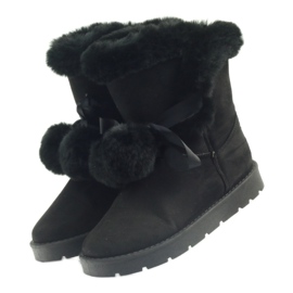 Emusy Mukluki noir avec un pompon 3
