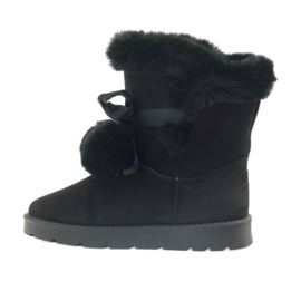 Emusy Mukluki noir avec un pompon 2