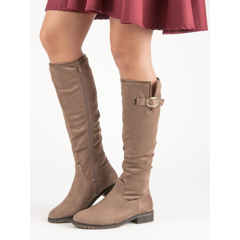 Super Me Bottes en daim classiques brun 2