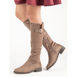 Super Me Bottes en daim classiques brun 3