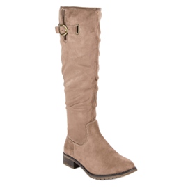 Super Me Bottes en daim classiques brun 4