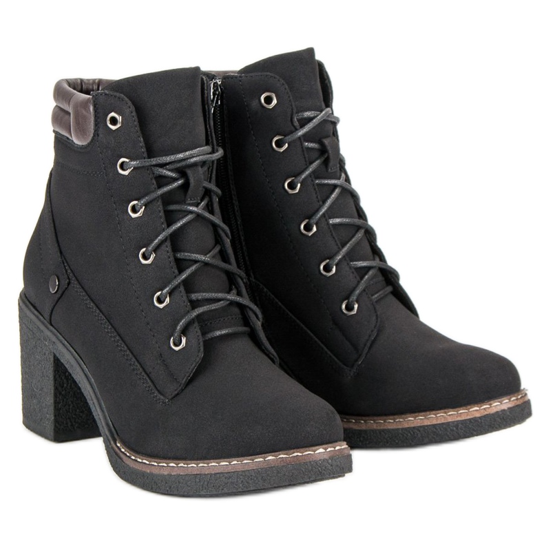 Sweet Shoes Bottines d'automne à lacets noir 2