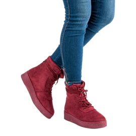Anesia Paris Bottines à lacets sur la plateforme rouge 1 Anesia Paris Bottines à lacets sur la plateforme rouge 1