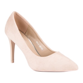 Escarpins en daim beige 2