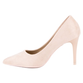Escarpins en daim beige 3