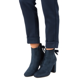 Ideal Shoes Bottes bleu marine élégantes 2 Ideal Shoes Bottes bleu marine élégantes 2