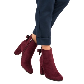 Ideal Shoes Bottines rouges élégantes 2
