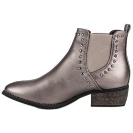 Sweet Shoes Bottines Chelsea décontractées argentées gris 1 Sweet Shoes Bottines Chelsea décontractées argentées gris 1