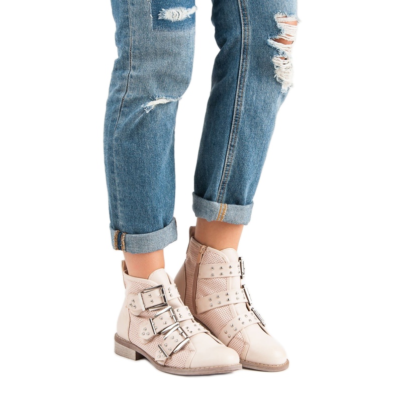 Sweet Shoes Bottines rose clair noir 1