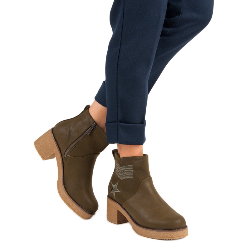 Kylie Bottes militaires pour femmes vert 1