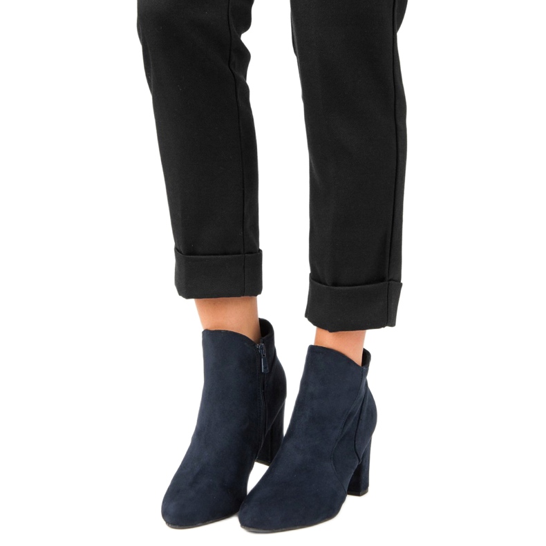 Kylie Bottines en daim élégantes bleu 1