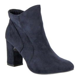Kylie Bottines en daim élégantes bleu 3