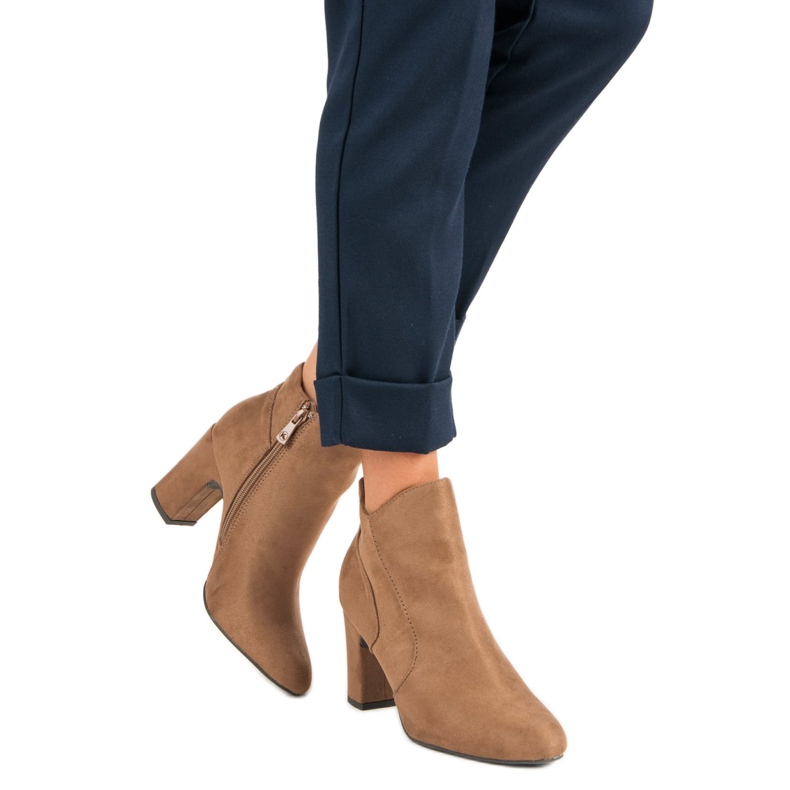 Kylie Bottines en daim élégantes brun 1