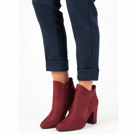 Kylie Bottines en daim élégantes rouge 1