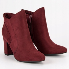 Kylie Bottines en daim élégantes rouge 4
