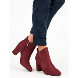 Kylie Bottines en daim élégantes rouge 2