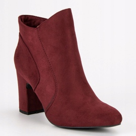 Kylie Bottines en daim élégantes rouge 3