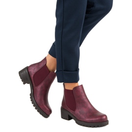 Queentina Bottines chelsea bordeaux rouge 2
