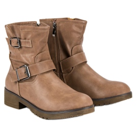 Encor Bottes motard beiges 1