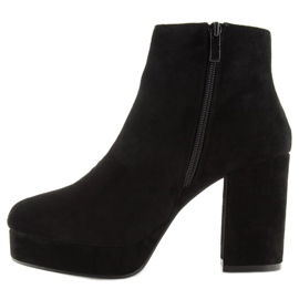 Bottines à talons larges noires YQ207 Noir 1