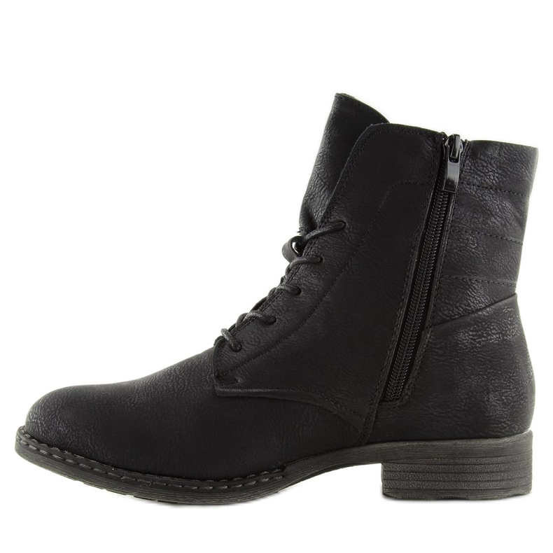 Bottines à lacets noires 6177 Noir 1
